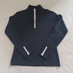 EUC Clover by Bobby Jones Black Quarter-Zip Pullover Size Small